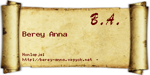 Berey Anna névjegykártya